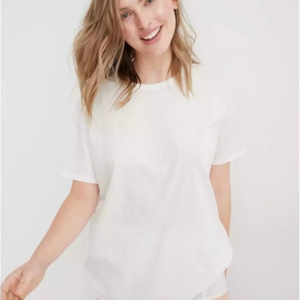 Aerie White Short Sleeve Tee